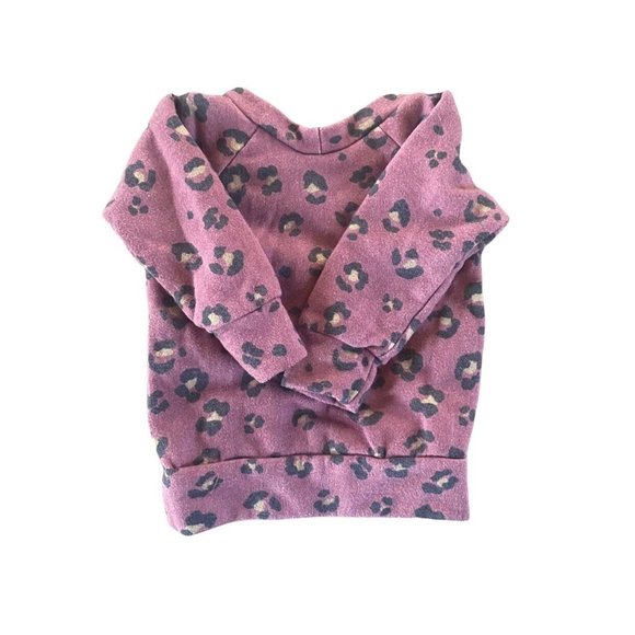Lulu + Roo Magenta Cheetah Crewneck Size 6-12M - Picture 4 of 4